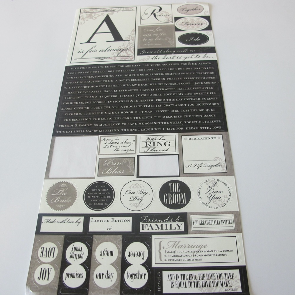 Scrapbooking Sticker Bundle For Paper Crafts Wedding Love - Picture 11 of 16